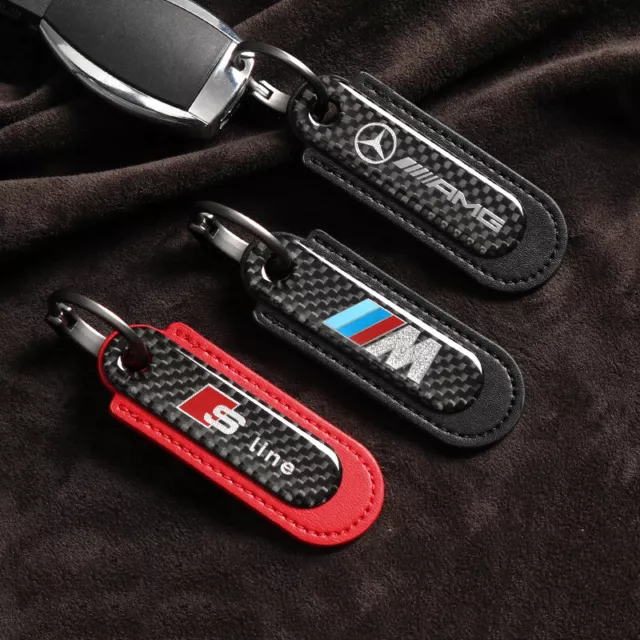 Carbon Fibre Car Keyring Keychain Fashion Keyfob Key Chain Ring Accessory Gift