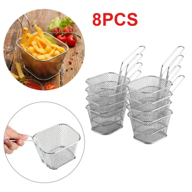 Set of 8 Kitchen Mini Chip Baskets Mini Fryer Serving Food Presentation Basket