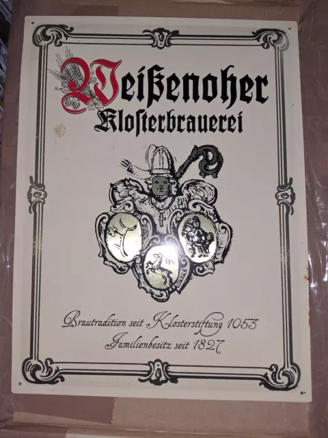 Blechschild Werbetafel Weißenoher Klosterbrauerei