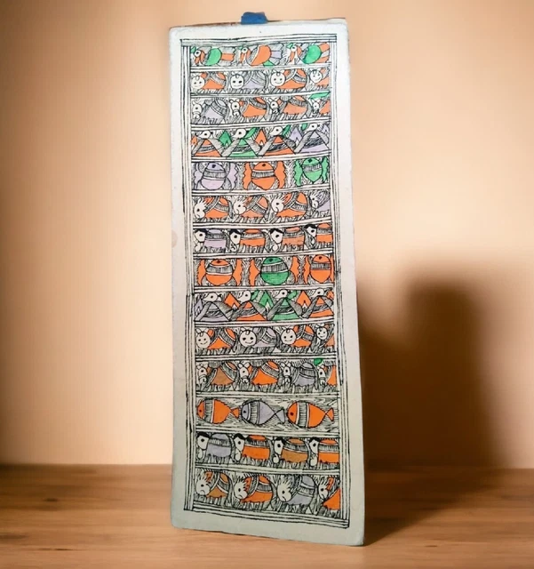Gond Malerei Trivial /  Gemälde auf Nepalpapier /  Kunst Indien Bild /Mythos I