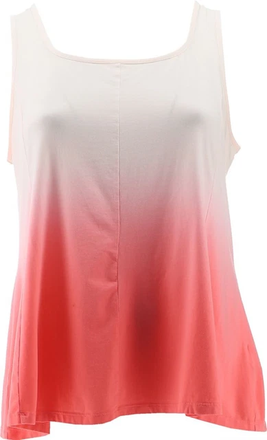 Anybody Cozy Knit Luxe Dip Dyed Swing Top HotCoralDipDye M NEW A398647