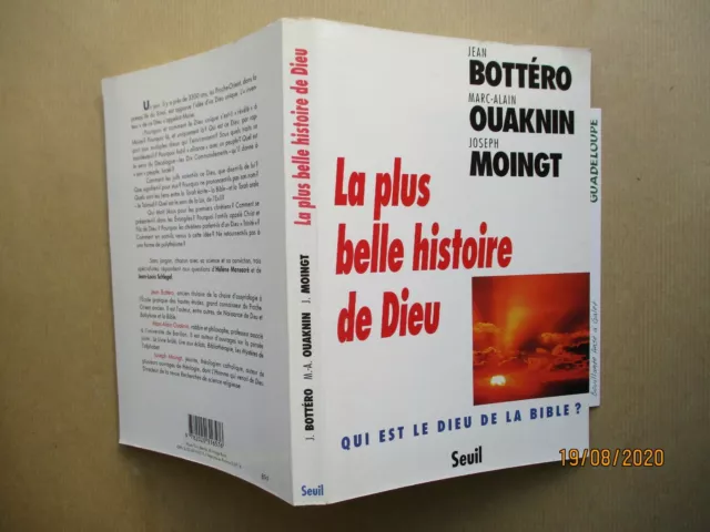 Bottero Ouaknin Moingt La Plus Belle Histoire De Dieu Ed Seuil 1997