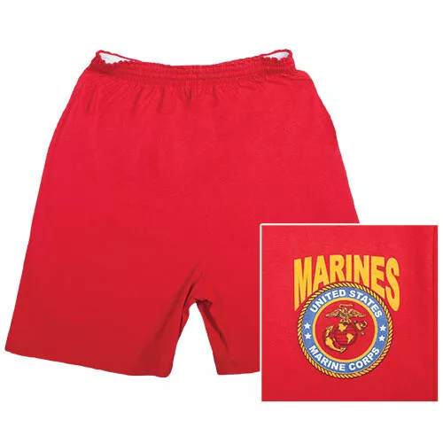 Marine Corps Red Workout Shorts - New USMC w/ Eagle Globe and Anchor Shorts