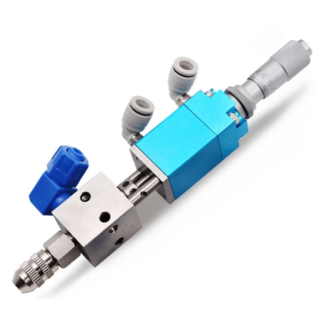 Top Needle Dispensing Valve Precision UV Glue Pneumatic Dispenser w/ Micrometer