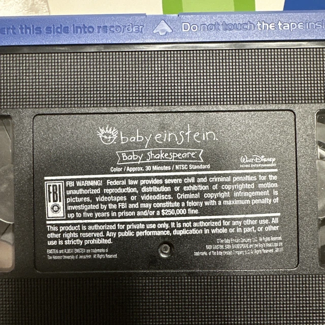 RARE BABY Einstein: Baby Shakespeare (VHS 2004 With Bonus Music CD