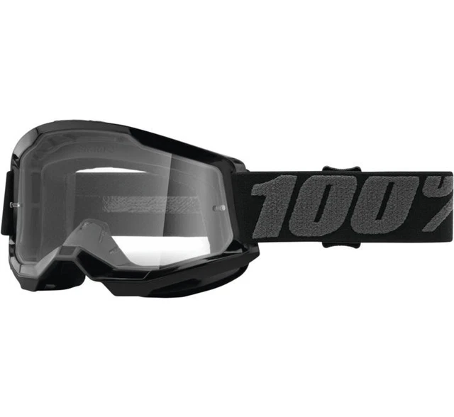 100% Strata 2 Goggles Black with Clear Lens 50027-00001
