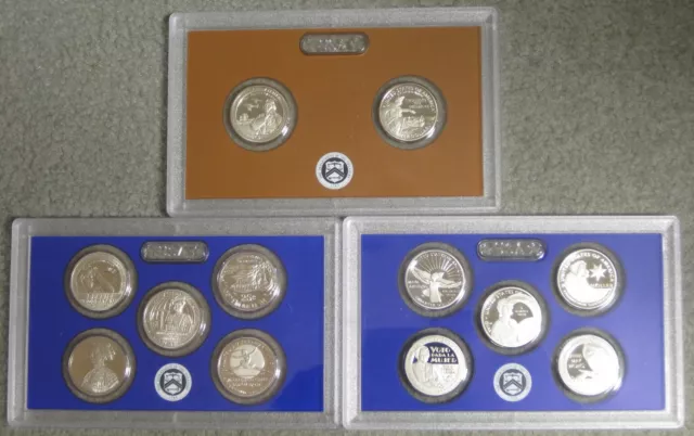 2021 thru 2023 Run of 3 Government Issued Quarter Proof Sets