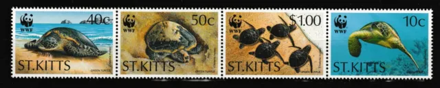 WWF - ST.KITTS - Schildkröte Turtle 1996 - kpl. Satz - perfekt erhalten - **/MNH