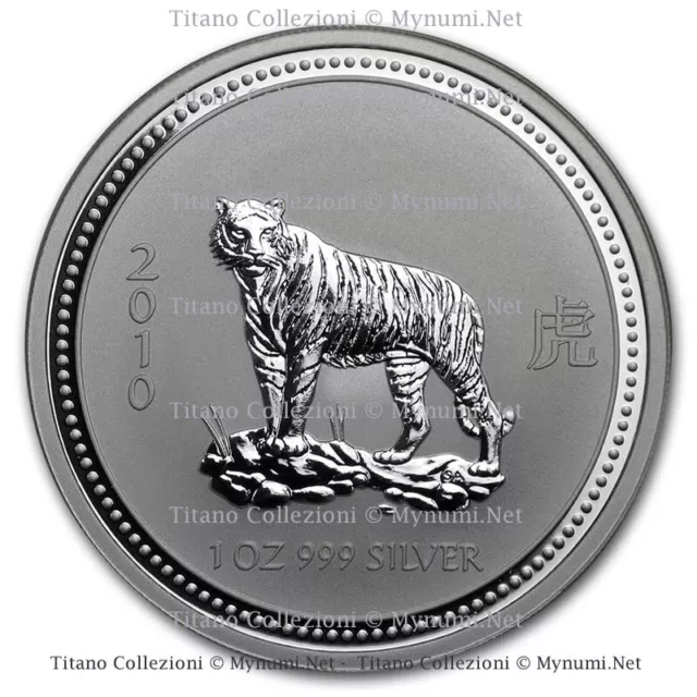 2010 (2007) * 1 Dollaro Argento 1 OZ Australia "Anno della Tigre – Lunar I" FDC