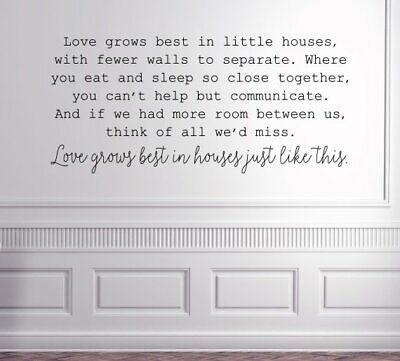Love Grows Best Little Houses Kitchen Wall Decals Vinyl Lettering Sticker Quotes