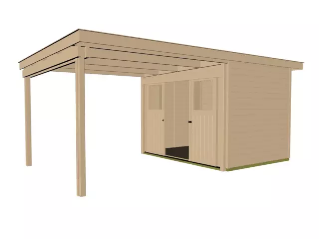 Weka Gartenhaus Loungehaus 225 A Gr.2 21 mm Blockbohlenstärke 299+300x299 cm