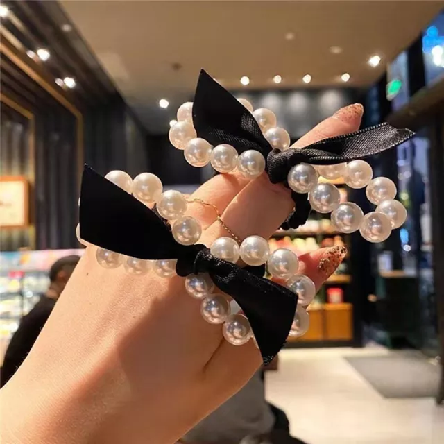 Big Pearl Hair Ties Fashion Korean Style Hairband Scrunchies Girls Ponyt'EL