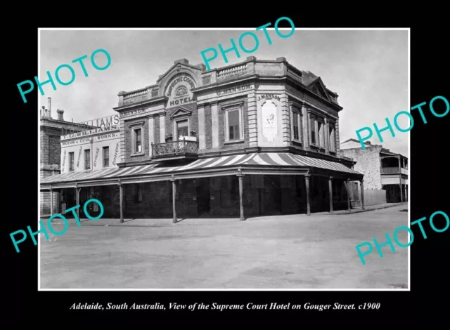 OLD POSTCARD SIZE PHOTO ADELAIDE SOUTH AUSTRALIA SUPREME COURT HOTEL c1900