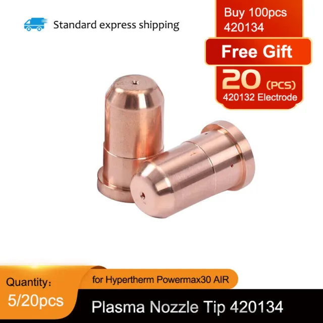 5/20pcs 420134 Plasma Nozzle Tips For Hypertherm PowerMax30 Air T30 Plasma Torch