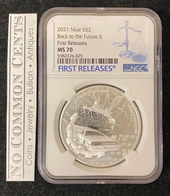 2021 Niue Back to The Future II 1 oz BU .999 Silver Coin NGC MS70 FR ~ Doc Marty