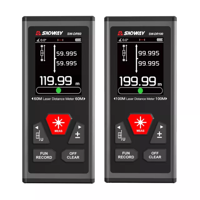 SNDWAY LCD Digital Laser Distance Meter Rangefinder Range Finder Inclinometer