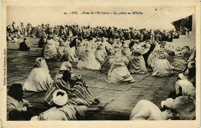CPA AK FEZ Fetes de l'El Kebir, La priere au M'Salla MAROC (824710)