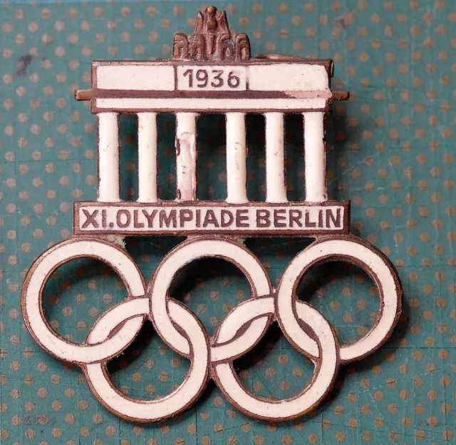 1936 Olympics Berlin XI Olympiade Enamel Badge Germany