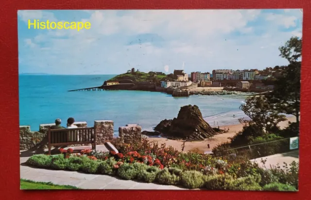 Postcard Used North Bay and Goscar Rock Tenby Pembrokeshire West Wales