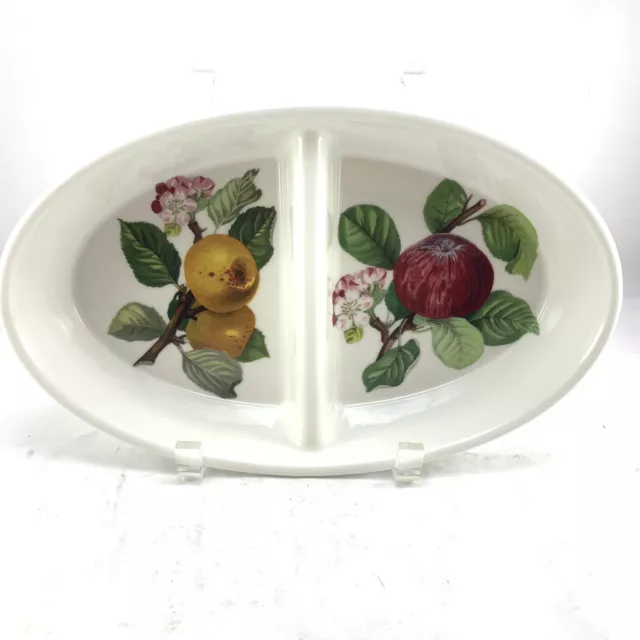 Portmeirion Pomona Divided Serving Dish 11" Oval The Hoary Morning Apple Unused