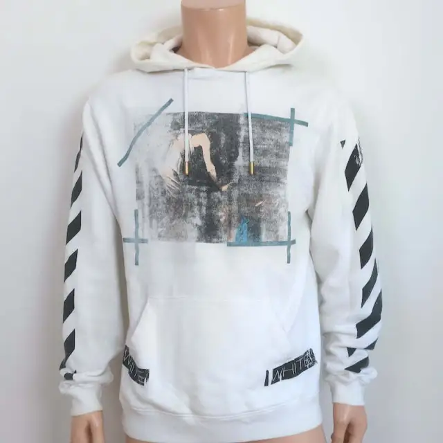 Off-White c/o Virgil Abloh Caravaggio Hoodie Sweatshirt White Size Medium