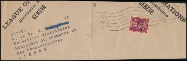 Völkerbund (SDN) 28x Tellknabe auf Briefstück GENF 21.8.1931