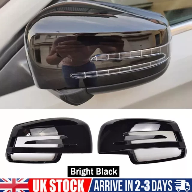 Glossy Black Mirror Cover Caps For Mercedes W204, W212, CLA, C63 & More - 2-Piece Set