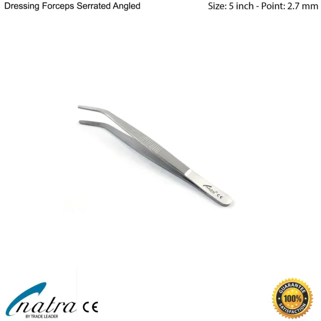 Anatomical Tweezers Curved 13 CM Dental Dentist Seam Surgical NATRA