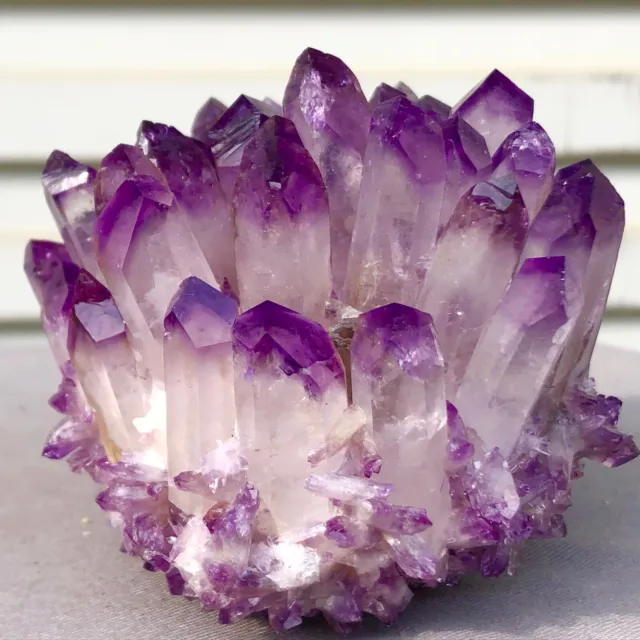 371g  New Find purple Phantom Quartz Crystal Cluster Mineral Specimen Healing