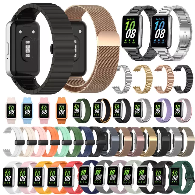 For Samsung Galaxy Fit3 SM-R390 Metal Silicone Nylon Strap Watchband Replacement