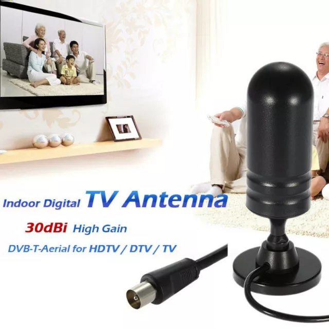 Antena Receptor Tv Digital Terrestre Dvb-T Portatil 30Db Vhf Uhf Exterior Tdt 2