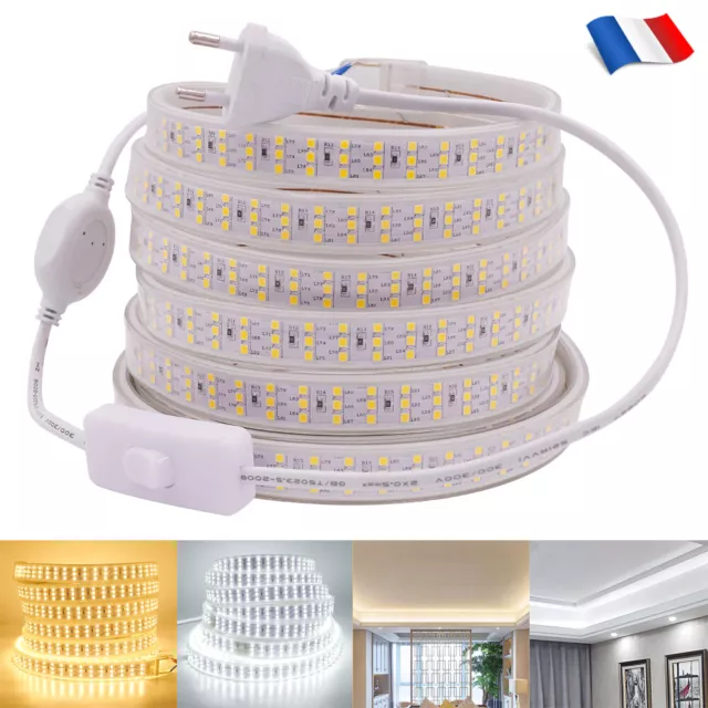 1-25m 2835 Blanc 276 LED Bande Ruban Strip Flexible Lampe Lumière