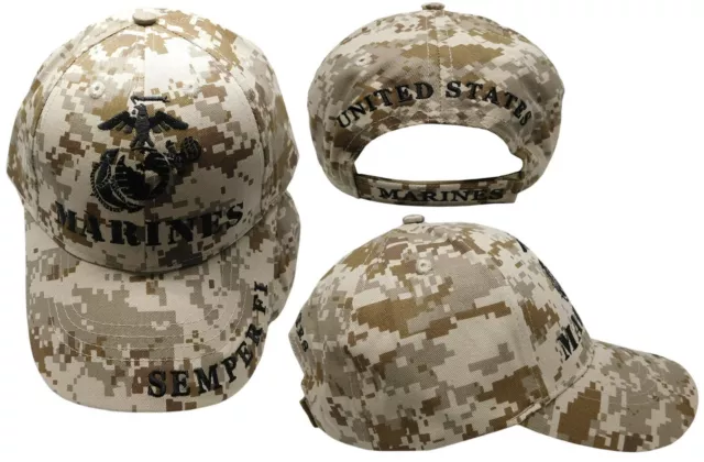 Usmc United States Marine Corps Us Digital Desert Camo Military Hat Cap Marines