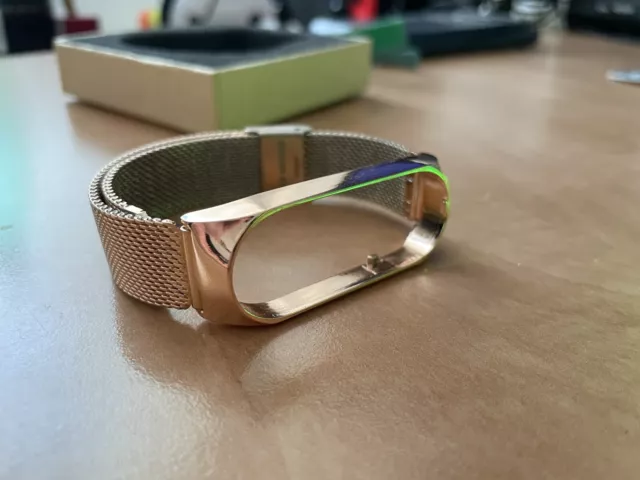 Cinturino in Acciaio Inossidabile Fascia Strap per Xiaomi Mi Band 5 6 Oro Rosa