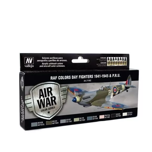 Vallejo Model Air WWII RAF Day Fighters 8 Colour Acrylic Airbrush Paint Set