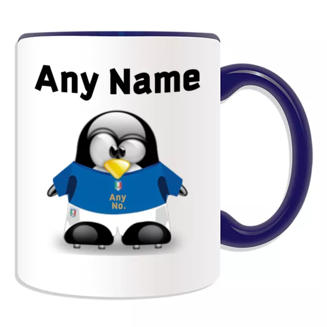 Personalised Gift Italy National  Mug Money Box Cup Penguin Football FC Player