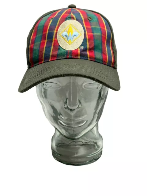 Webelos Cub Boy Scouts Of America Plaid Green BSA Snapback Hat Cap Size M/L