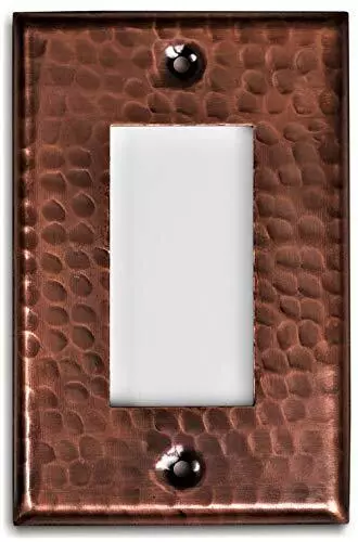 Monarch Pure Copper Hammered Single Rocker Wall Plate / Switch Platet