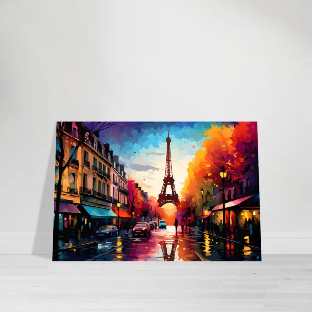 Acrylglasbild Eiffelturm Leinwand Pop Art Wandbild Bunt Poster Bild Paris Stadt