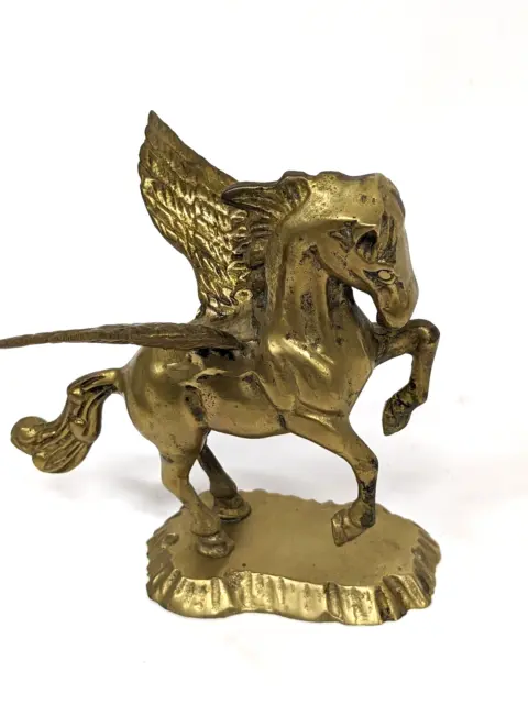 Vintage Solid Brass Winged Horse Pegasus 5" Figure