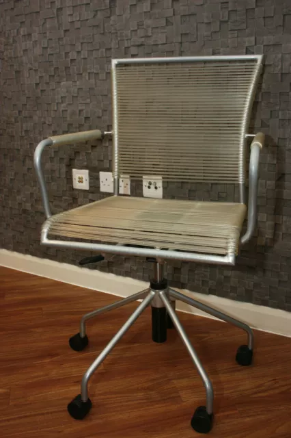 Vintage post modern spaghetti swivel office chair Belotti style grey