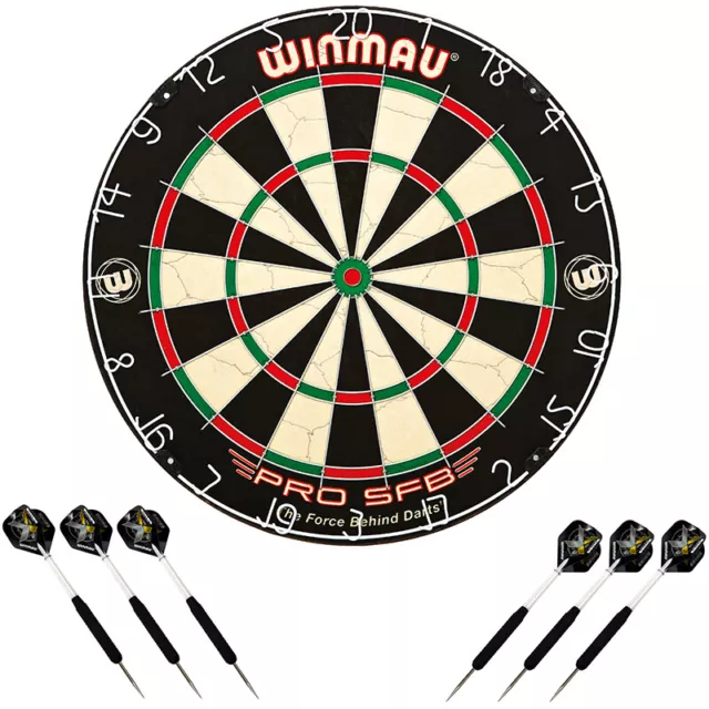 Winmau Dartscheibe PRO-SFB im Set inkl. 2 Satz Winmau Steeldarts Spielfertig NEU