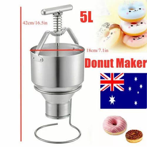 5L Donut Depositor Manual Donut Dispenser Donut Dropper Hopper w/Stand Holder