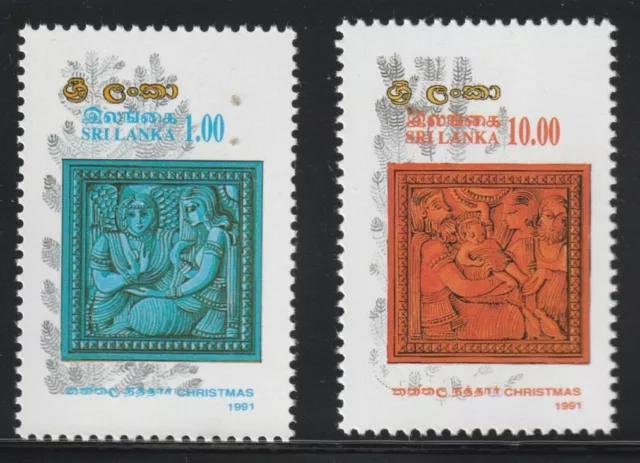 Sri Lanka(Ceylon)    1991    Sc # 1014-15   Christmas   MNH   OG