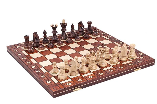 Jeu d'Échecs Artisanal Fabriqué en Europe - Échiquier Décoratif en Sycomore