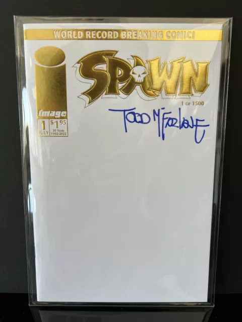 Spawn #1 (2022) - 30th Anniversary Gold Folie Rohling Abdeckung - signiert McFarlane blau