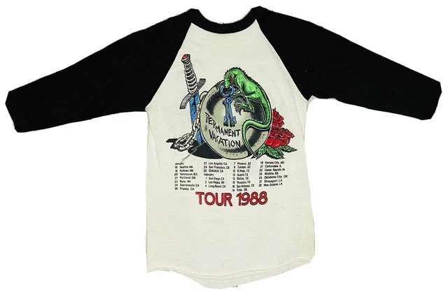 *VINTAGE* Aerosmith 1988 Permanent Vacation Tour Raglan Women's Shirt; Size S *VINTAGE* Aerosmith 1988 Permanent Vacation Tour Raglan Women's Shirt; Size S
