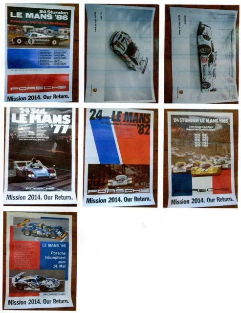 Konvolut 7 x Porsche Rennsport Poster, Mission 2014. Our Return