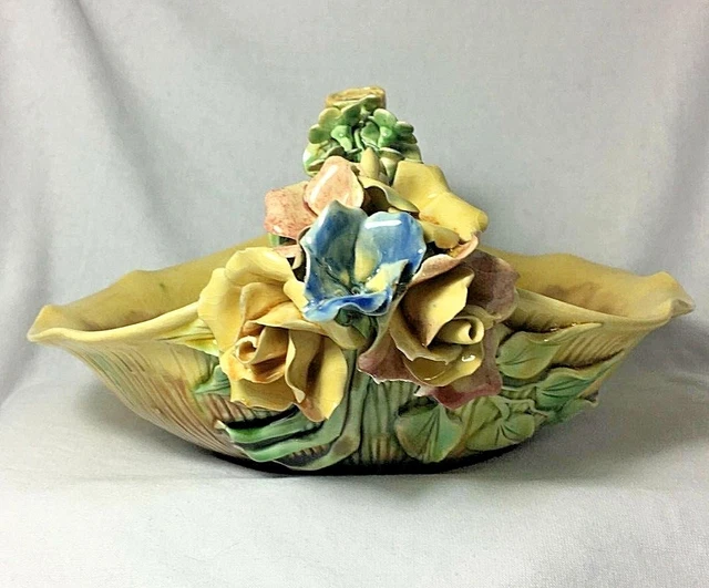 Shellian Pottery SHEILA ANN POTTERY Signed Vintage Australian Pottery Floral Basket $65. ...