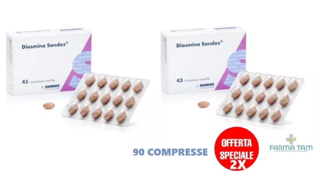 2X Diosmina Sandoz 90 Compresse Rivestite - funzionalità delle vene - emorroidi